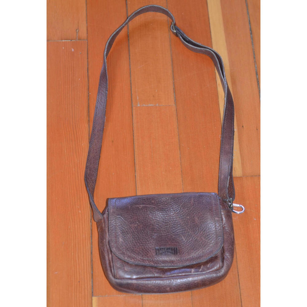DULUTH TRADING Co Brown Pebble Leather Crossbody Shoulder Bag